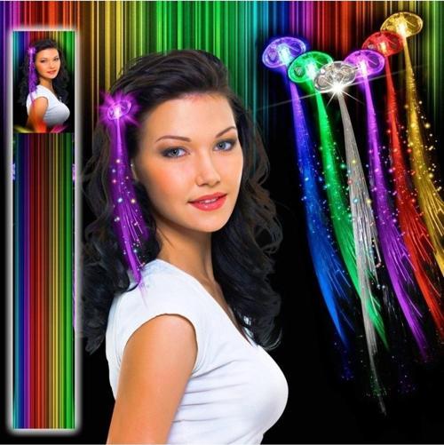 Led Light Up Hair Fiber Optic 2 Adet Led Işıklı Saç Işıklı Toka Fiber Optik Saç Led Club Işıkları