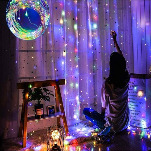 Rgb Renkli Salkım Led Işık Renkli Led Işık Usb +Kumandalı Renkli Ince Peri Ledli 3X2.5 Metre