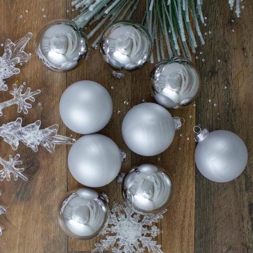 Vip Deluxe 12 Adet 5 Cm Mat Parlak Gümüş Top Süsler Yılbaşı Ağacı Süsleri Noel Ağacı Süsleri