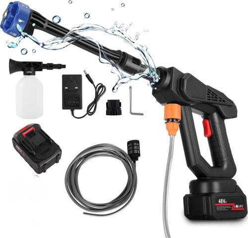 Leerfei 8108 Akülü Araba Yıkama Makinesi | 48V Li-ion Pil | Yüksek Basınçlı Taşınabilir Temizlik Tab