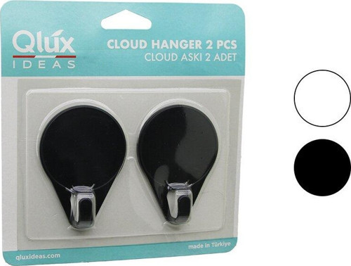 2PCS CLOUD ASKI SİYAH - BEYAZ PLASTİK YAPIŞKANLI MONTAJ (2818)