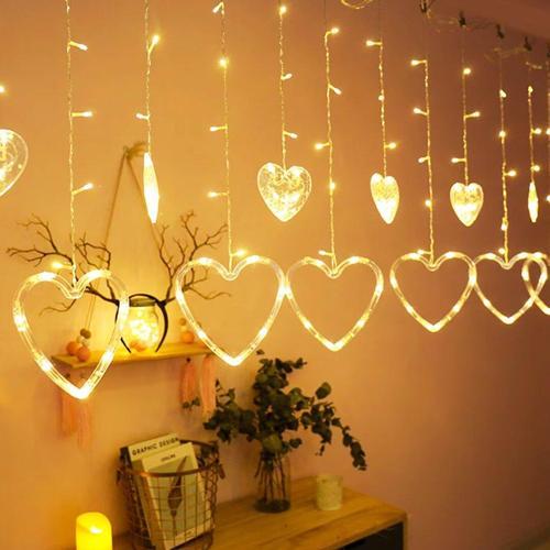 GÜN IŞIĞI - KALPLİ 3MT - FİŞLİ EKLEMELİ - FONKSİYONLU LUX SARKIT PERDE LED - DEKOR LAMBA (2818)