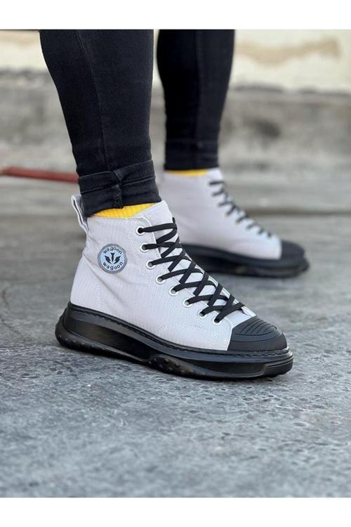 WG017 Gri Siyah Erkek Yarım Bilek Casual Ayakkabı