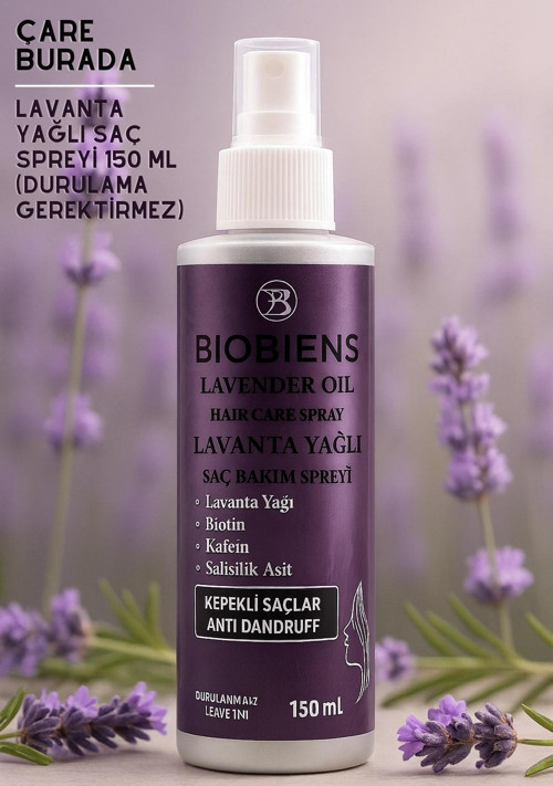 - Lavanta Yağlı Saç Spreyi 150 Ml (Biotin & Kafein & Salisilik Asit) (Kepekli Saçlar)