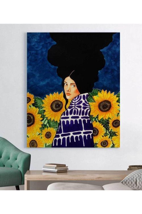 Hülya Özdemir-soyut Renkli Kız Kanvas Tablo