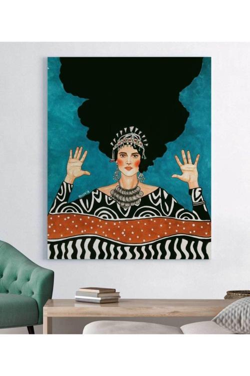 Hülya Özdemir-soyut Renkli Kız Kanvas Tablo