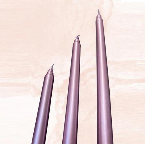 10 Pcs Chrıstmas Candle Metallıc Brıght Pink Candlestıck 10 Adet Pembe Şamdan Mumu Yılbaşı Mumları