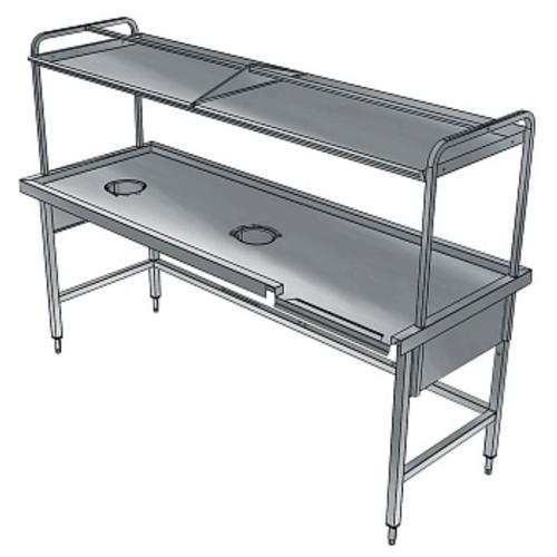 Professional Bulaşık Kabul Tezgahı, Derinlik:1100 Mm, Basket Raflı, 2 Sıyırma Hunisi, Soldan Sağa - 2200x1100 Mm BHST2211L