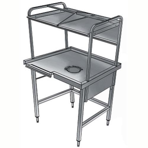 Professional Bulaşık Kabul Tezgahı, 1 Sıyırma Hunisi, Basket Raflı, Sağdan Sola - 1000x800 Mm BHST1008R