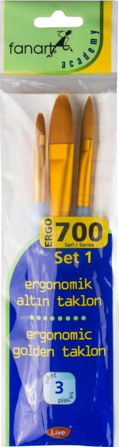 700 Serisi Ergonomik Altın 3'lü Fırça Seti - Set 1