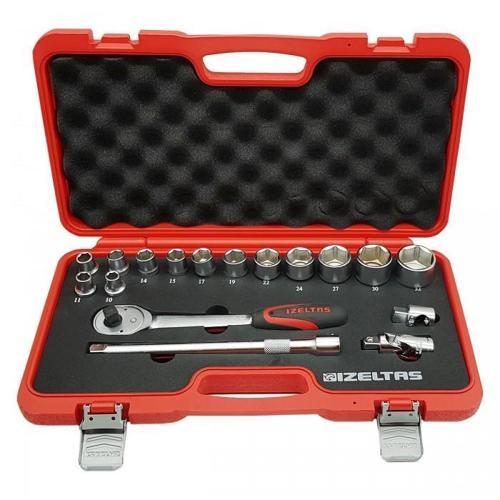 1113 00 2017 Altı Köşe Lokma Anahtar Takımı 1/2" 17 Parça