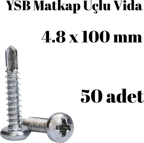 Yıldız Silindir Başlı 4.8X100 YSB Matkap Uçlu Akıllı Vida 50 Adet