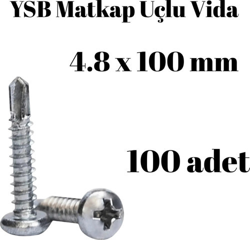 Yıldız Silindir Başlı 4.8x100 YSB Matkap Uçlu Akıllı Vida 100Adet