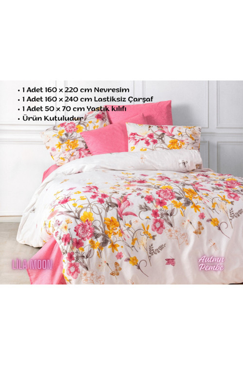 Ranforce Light (Autmn Pembe) Tek Kişilik Nevresim Takımı