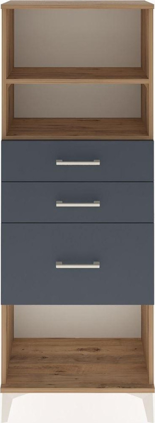Arges Dolap 2 Raflı 3 Çekmeceli 60 x 30 x 163 cm Çam - Antrasit