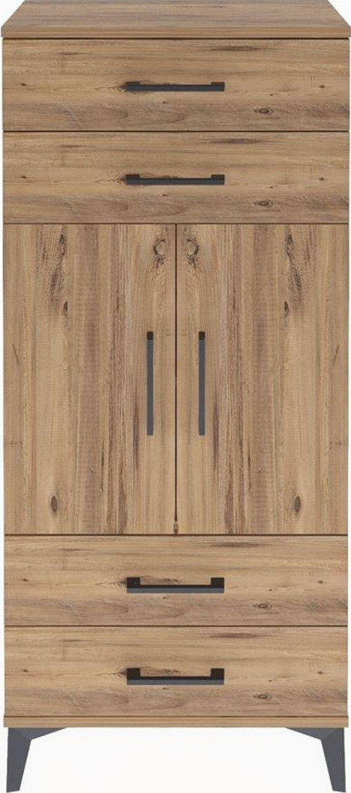 Arges Dolap 2 Raflı 4 Çekmeceli 2 Kapaklı 60 x 30 x 134 cm Çam - Çam