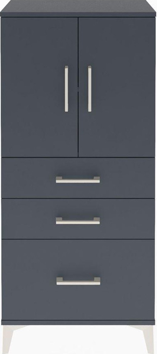 Arges Dolap 2 Raflı 3 Çekmeceli 2 Kapaklı 60 x 30 x 134 cm Antrasit - Antrasit