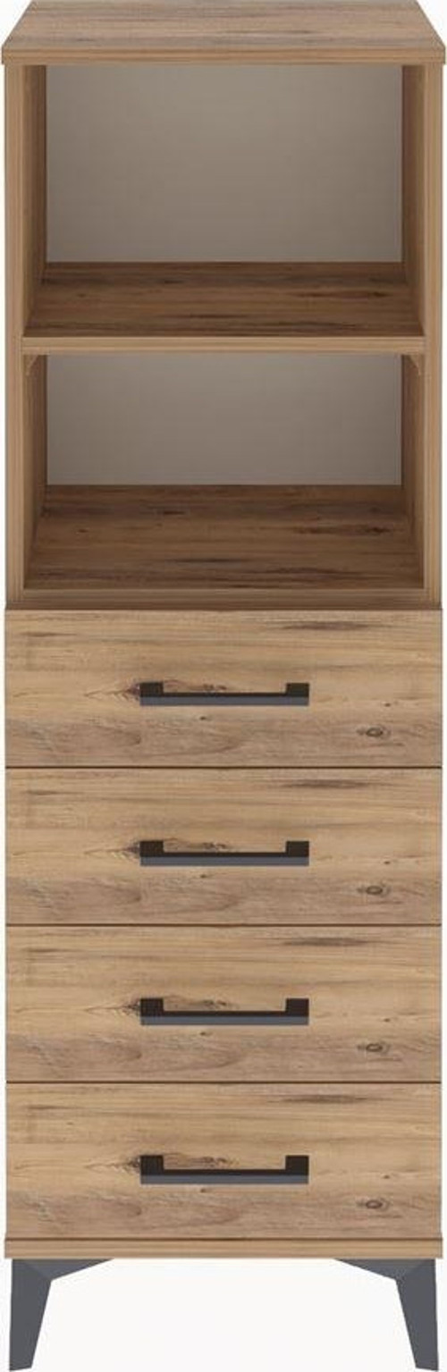 Arges Dolap 2 Raflı 4 Çekmeceli 44 x 30 x 134 cm Çam - Çam