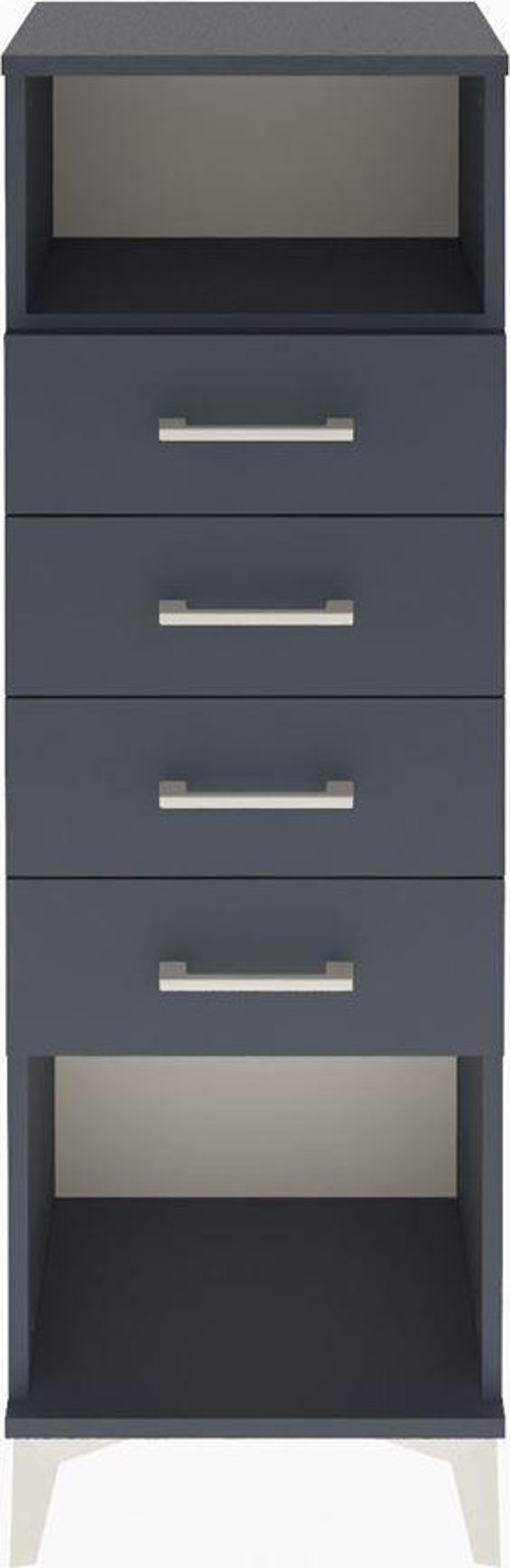 Arges Dolap Tek Raflı 4 Çekmeceli 44x30x134 Antrasit-Antrasit