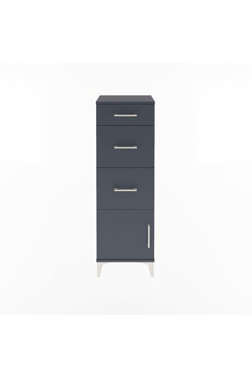 Arges Dolap 3 Çekmeceli Tek Kapaklı 44x30x134 Antrasit-Antrasit