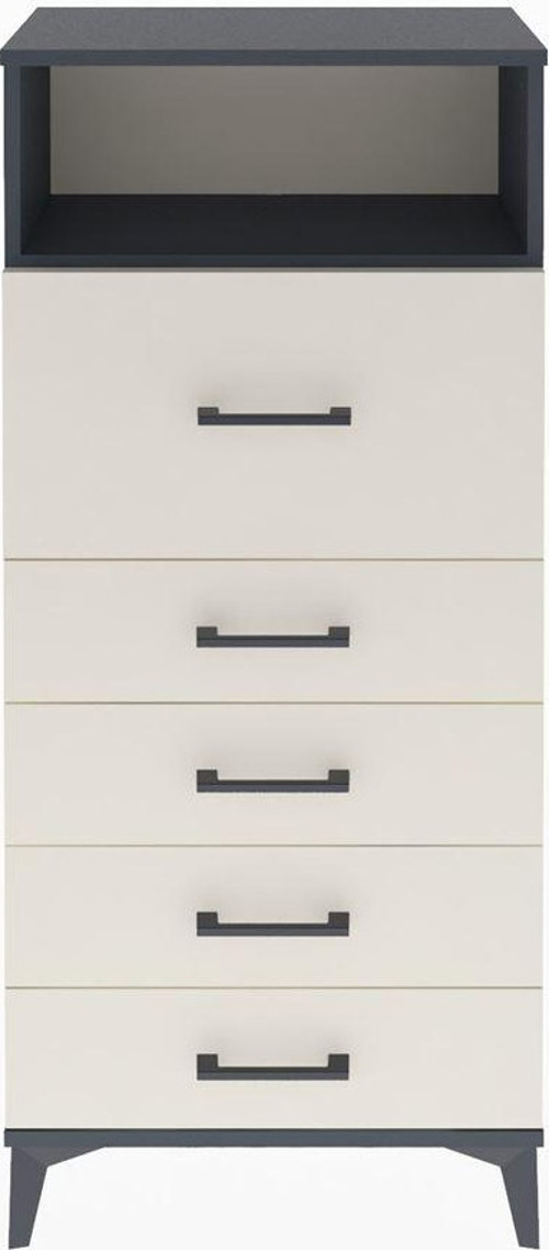 Arges Dolap 1 Raflı 5 Çekmeceli 60 x 30 x 134 cm Antrasit - Aytaşı