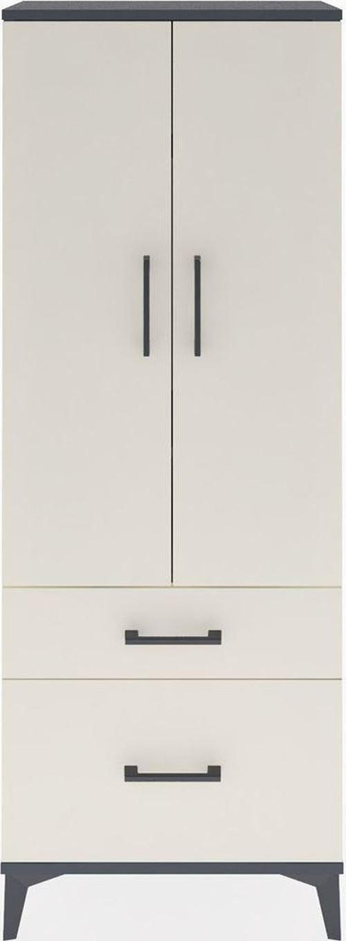 Arges Dolap 3 Raflı 2 Çekmeceli 2 Kapaklı 60 x 30 x 163 cm Antrasit - Aytaşı