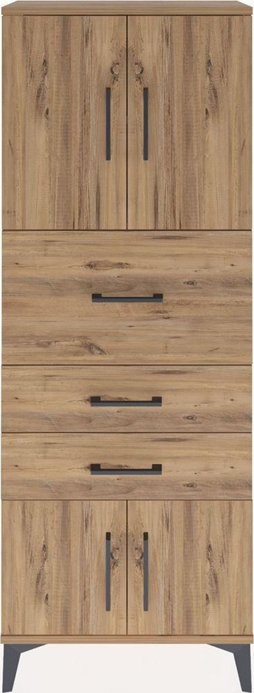 Arges Dolap 2 Raflı 3 Çekmeceli 4 Kapaklı 60 x 30 x 163 cm Çam - Çam