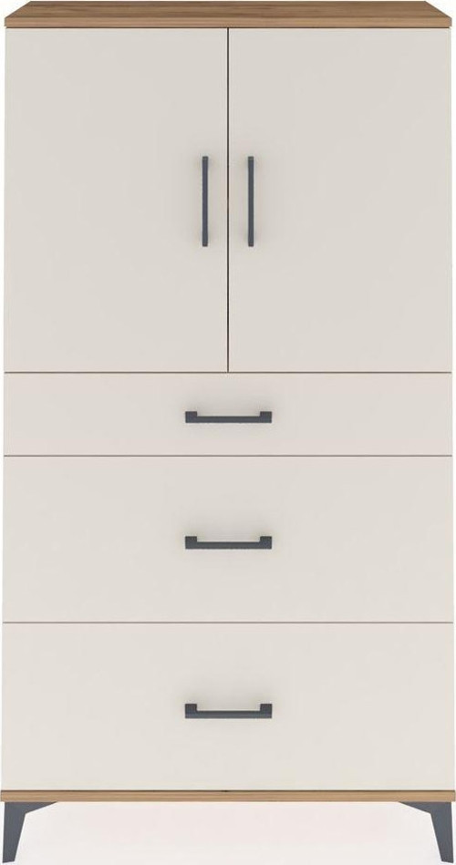 Arges Dolap 2 Raflı 3 Çekmeceli 2 Kapaklı 88x30x163 Çam-Aytaşı