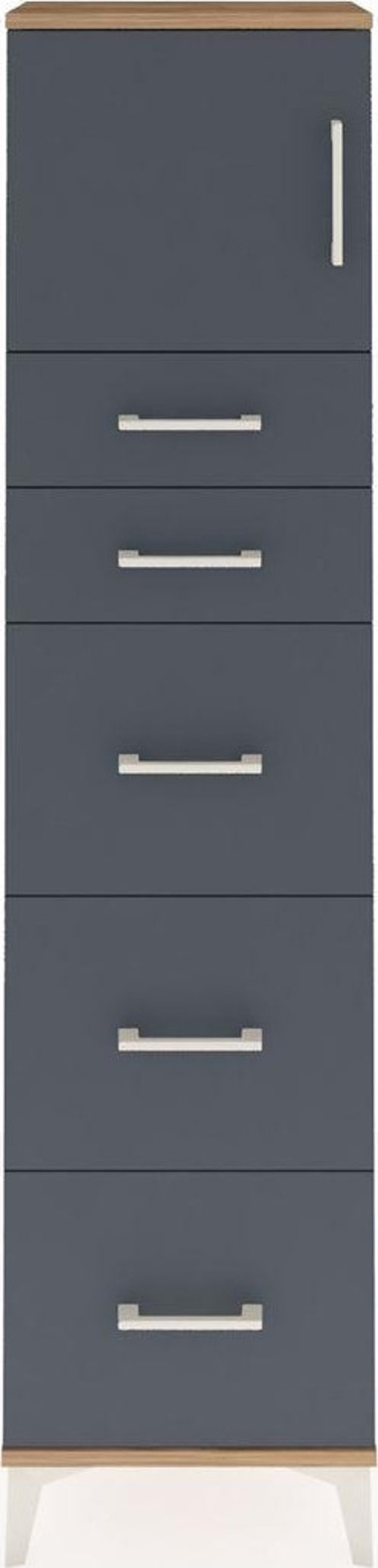 Arges Dolap 1 Raflı 5 Çekmeceli 1 Kapaklı 44 x 30 x 182 cm Çam - Antrasit
