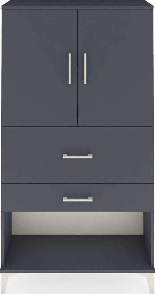 Arges Dolap 2 Raflı 2 Çekmeceli 2 Kapaklı 88 x 30 x 163 cm Antrasit - Antrasit