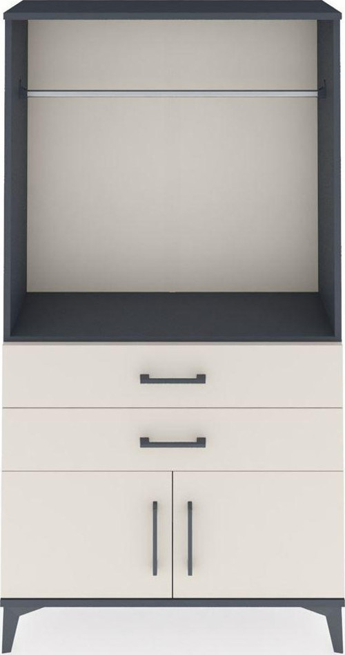 Arges Dolap 1 Raflı 2 Çekmeceli 1 Askılı 88 x 30 x 163 cm Antrasit - Aytaşı