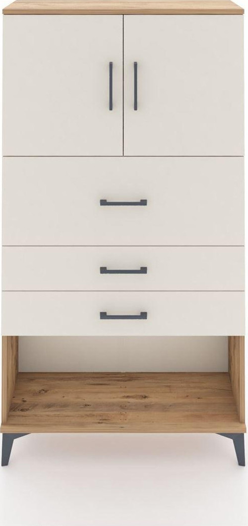 Arges Dolap 2 Raflı 3 Çekmeceli 2 Kapaklı 88x30x163 Çam-Aytaşı