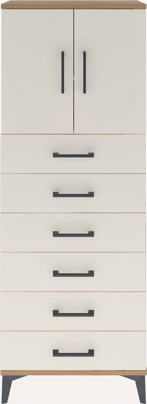 Arges Dolap 2 Raflı 6 Çekmeceli 2 Kapaklı 60 x 30 x 163 cm Çam - Aytaşı