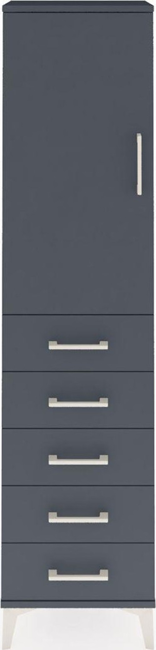 Arges Dolap 1 Raflı 5 Çekmeceli 1 Askılı 44 x 30 x 182 cm Antrasit - Antrasit
