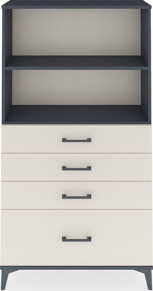 Arges Dolap 2 Raflı 4 Çekmeceli 88x30x163 Antrasit-Aytaşı