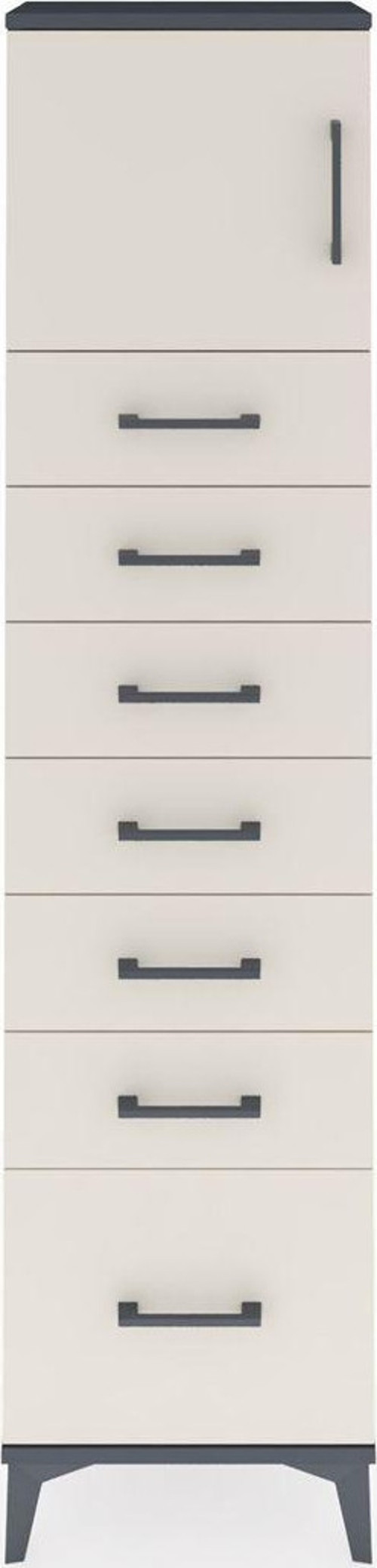 Arges Dolap 1 Raflı 7 Çekmeceli 1 Kapaklı 44 x 30 x 182 cm Antrasit - Aytaşı