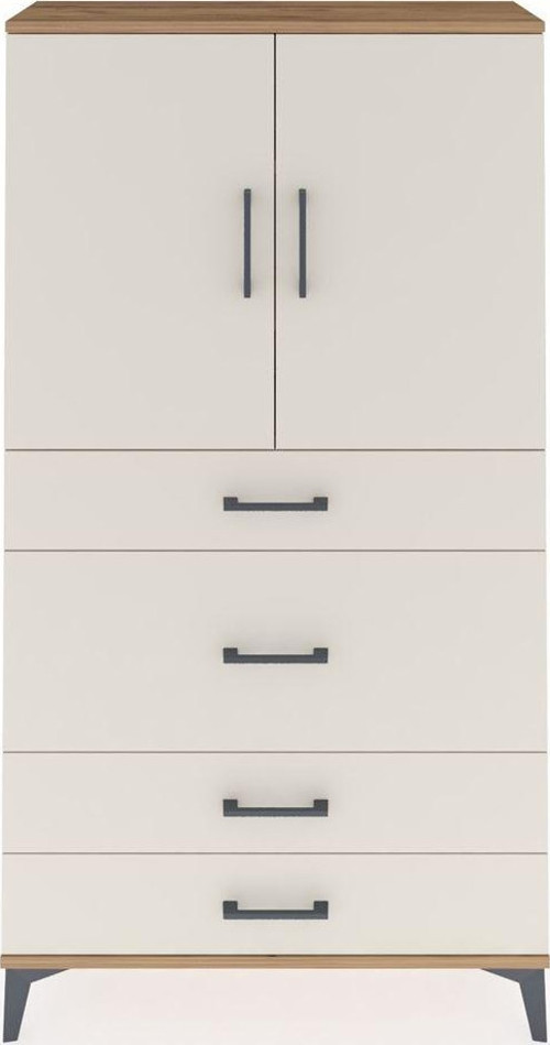 Arges Dolap 3 Raflı 4 Çekmeceli 2 Kapaklı 88 x 30 x 163 cm Çam - Aytaşı