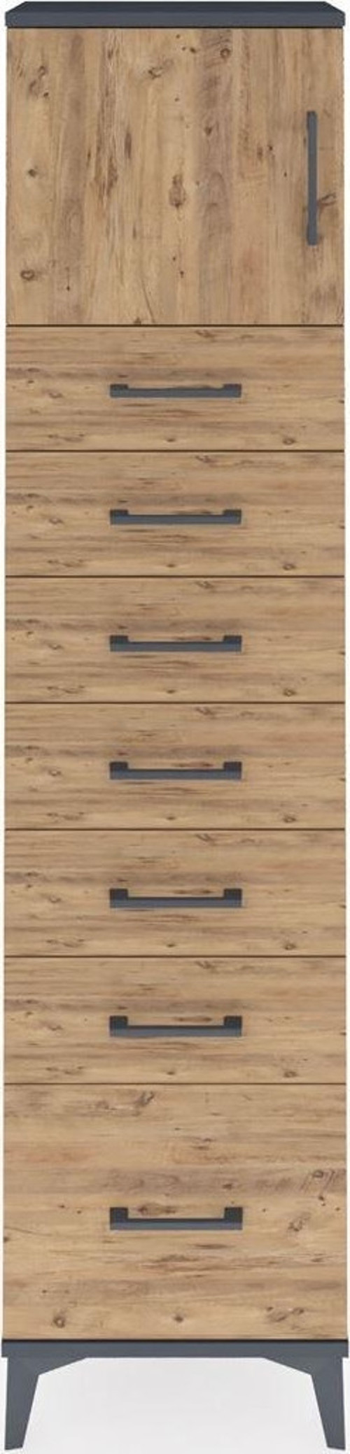 Arges Dolap 1 Raflı 7 Çekmeceli 1 Kapaklı 44 x 30 x 182 cm Antrasit - Çam