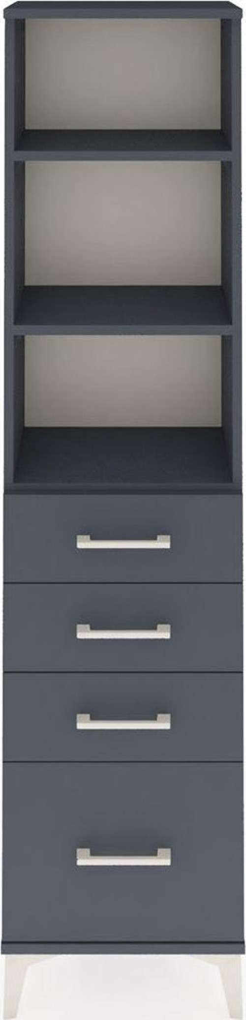 Arges Dolap 3 Raflı 4 Çekmeceli 44x30x182 Antrasit-Antrasit