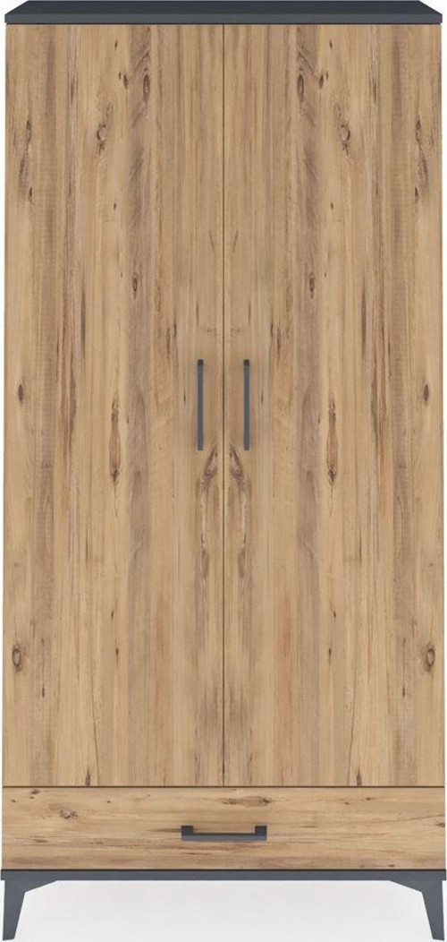 Arges Dolap 5 Raflı 1 Çekmeceli 2 Kapaklı 88 x 30 x 182 cm Antrasit - Çam