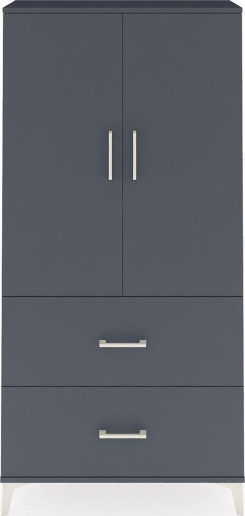 Arges Dolap 3 Raflı 2 Çekmeceli 2 Kapaklı 88 x 30 x 182 cm Antrasit - Antrasit