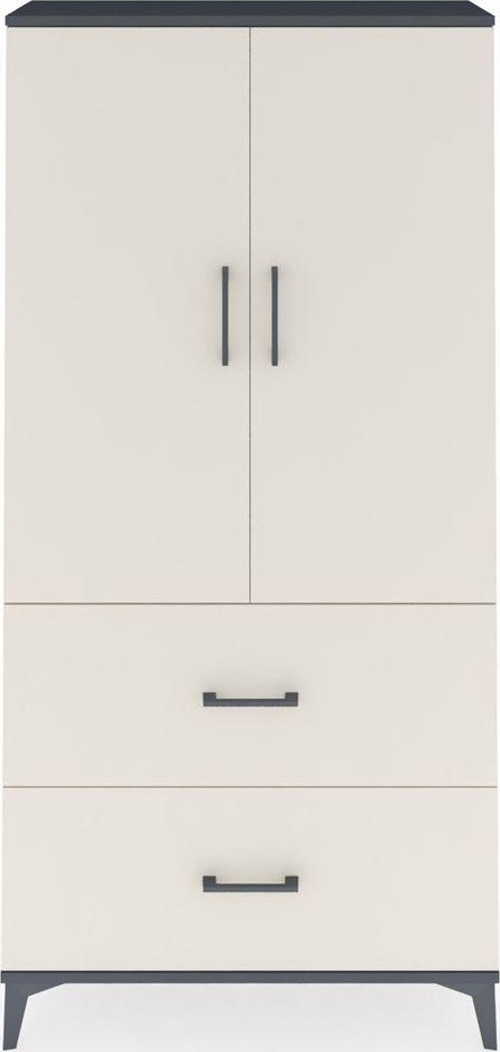 Arges Dolap 3 Raflı 2 Çekmeceli 2 Kapaklı 88 x 30 x 182 cm Antrasit - Aytaşı