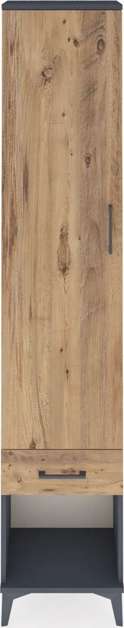 Arges Dolap 4 Raflı 1 Çekmeceli 1 Kapaklı 44 x 30 x 221 cm Antrasit - Çam