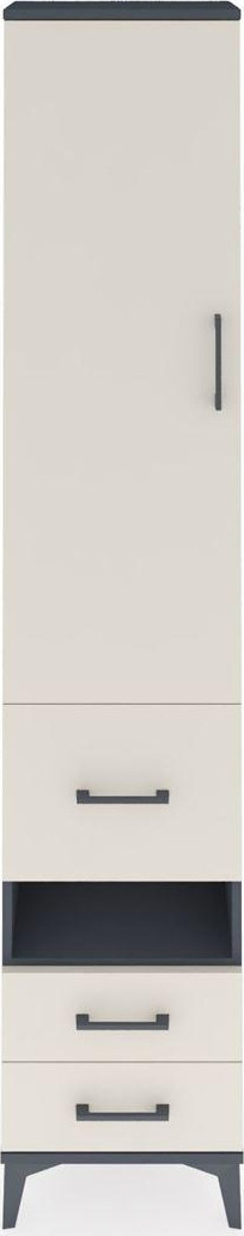 Arges Dolap 3 Raflı 3 Çekmeceli 1 Askılı 44 x 30 x 221 cm Antrasit - Aytaşı
