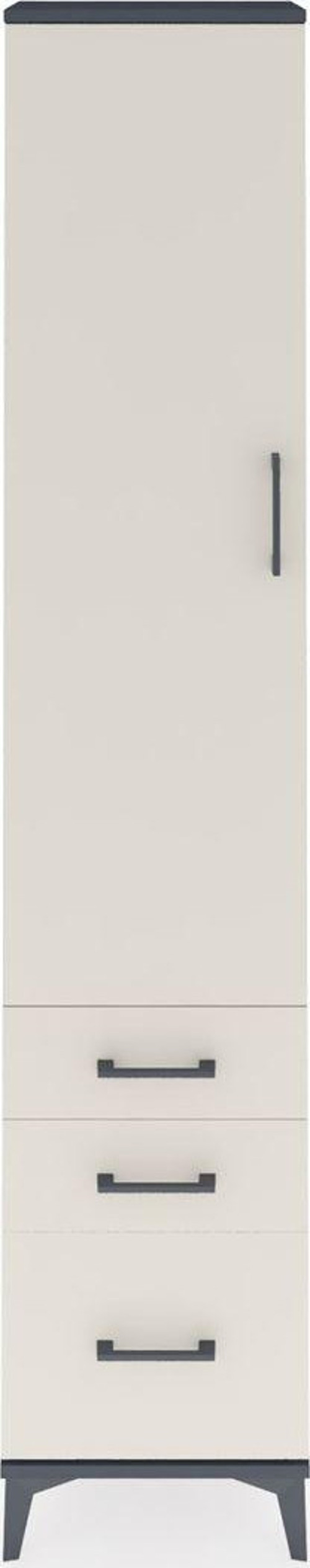 Arges Dolap 2 Raflı 3 Çekmeceli Tek Askılı 44x30x221 Antrasit-Aytaşı