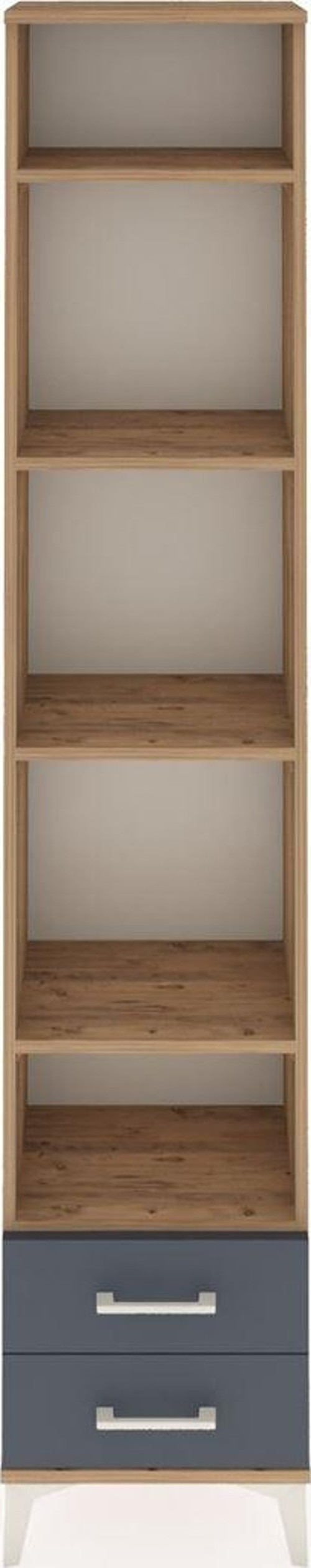 Arges Dolap 5 Raflı 2 Çekmeceli 44x30x221 Çam-Antrasit