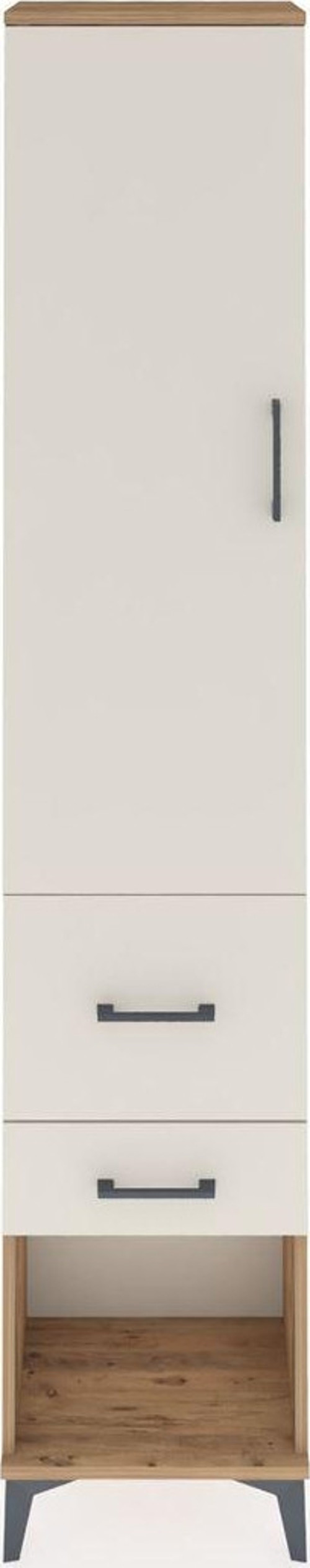 Arges Dolap 3 Raflı 2 Çekmeceli Tek Kapaklı 44x30x221 Çam-Aytaşı