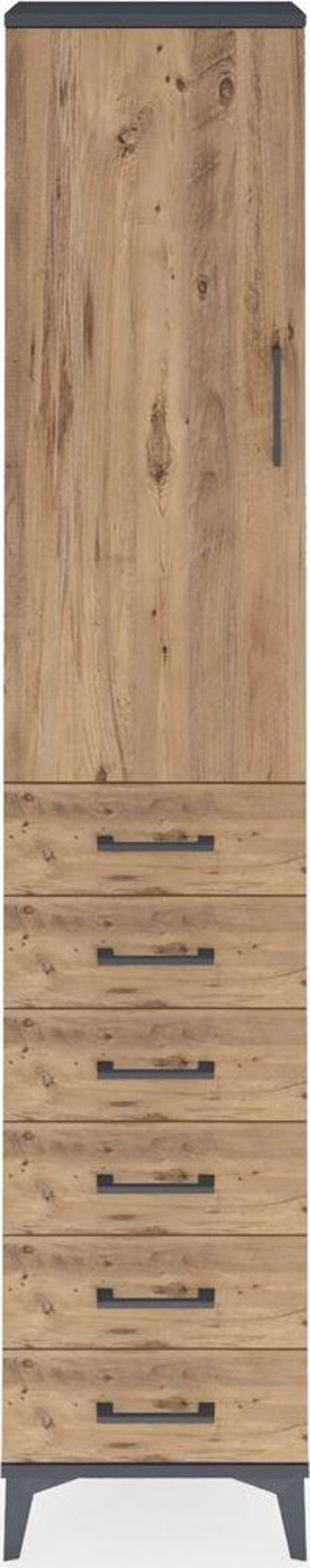 Arges Dolap 2 Raflı 6 Çekmeceli 1 Askılı 44 x 30 x 221 cm Antrasit - Çam