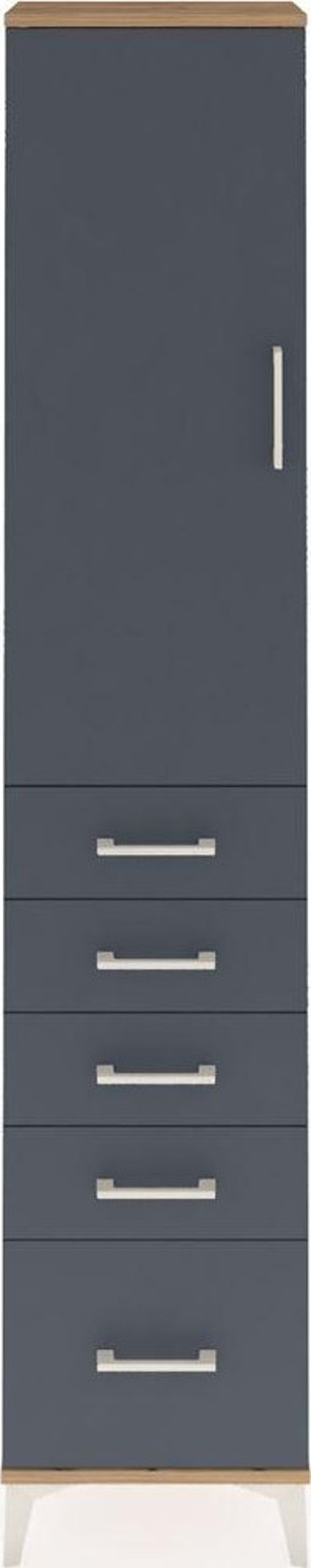 Arges Dolap 2 Raflı 5 Çekmeceli Tek Askılı 44x30x221 Çam-Antrasit