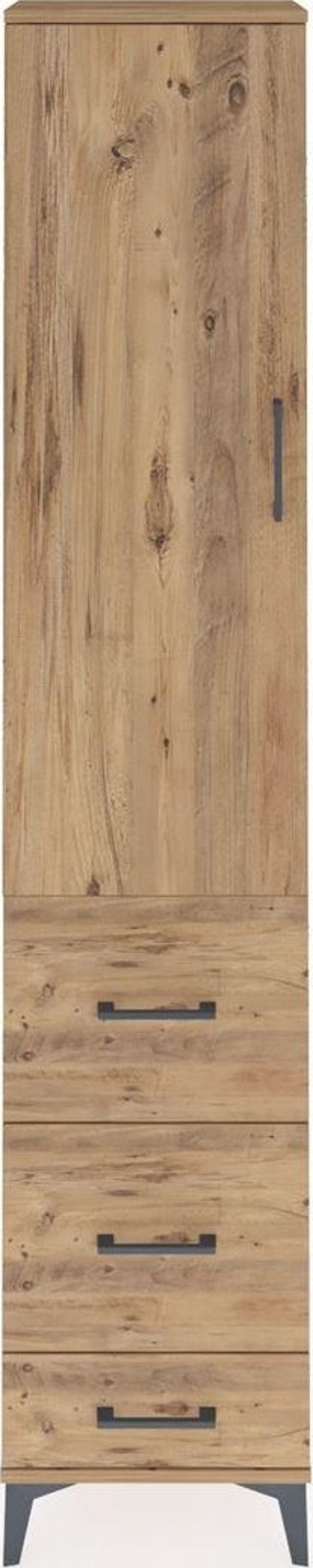 Arges Dolap 3 Raflı 3 Çekmeceli Tek Kapaklı 44x30x221 Çam-Çam